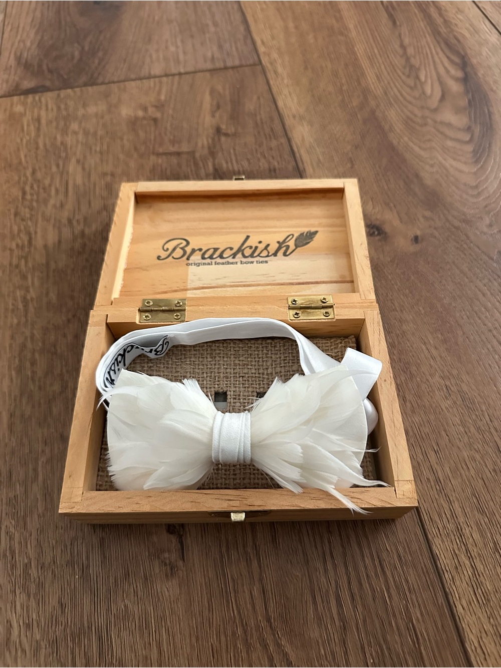 Brackish White Feather Bow Tie